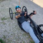 Davyd Andreish mentre si allena con l'handbike